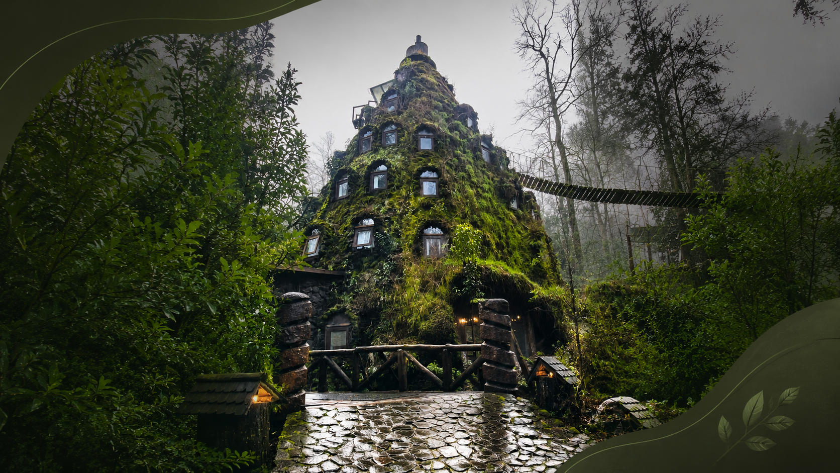 Hotel Montaña Mágica en un bosque del sur de Chile