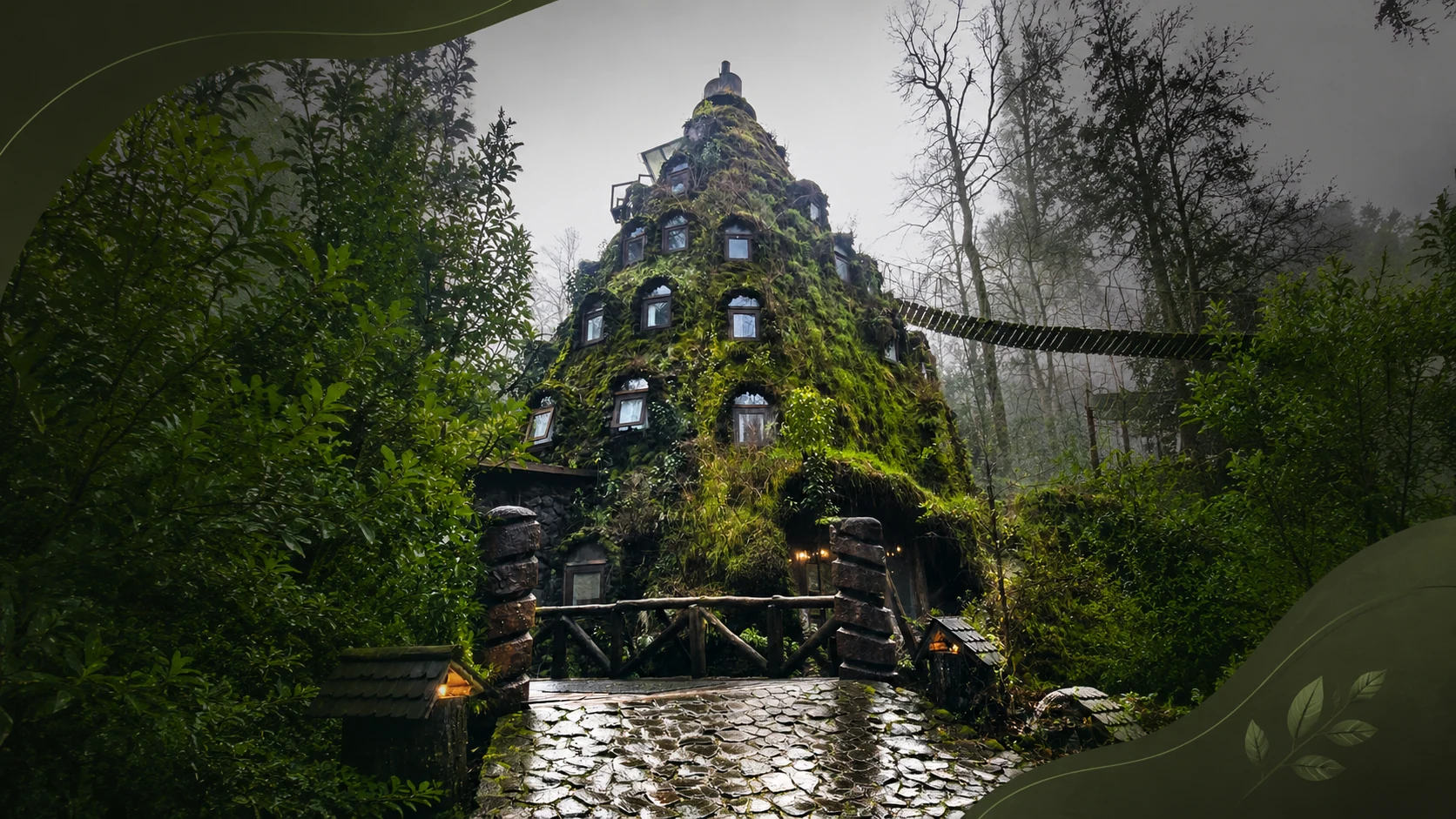 Hotel Montaña Mágica en un bosque del sur de Chile