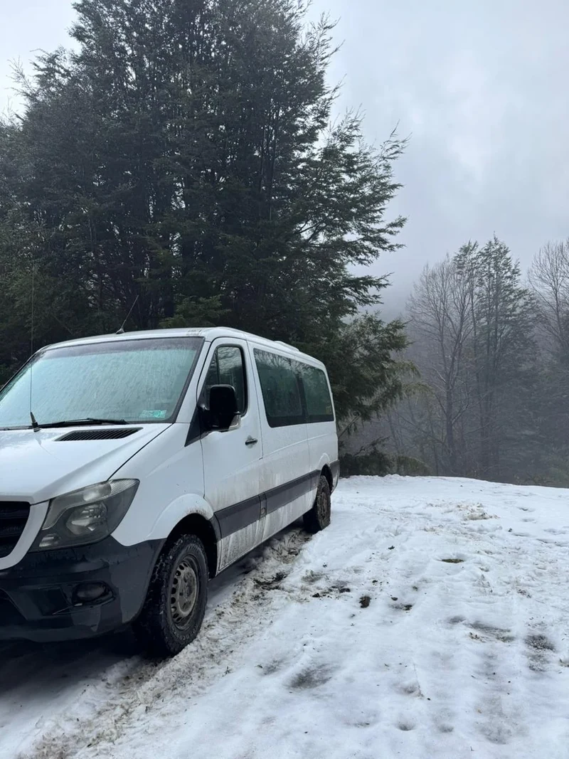Vehículo blanco utilizado por TuDestinoSur en un entorno nevado